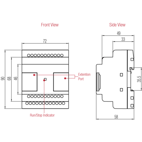 Rievtech PR-E-AQ-VI Analóg kimeneti modul (0-10V / 0-20mA)