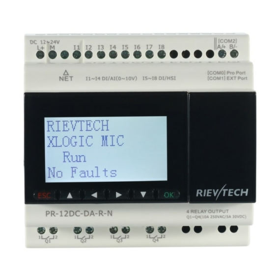 Rievtech PR-12DC-DA-R-N Ethernet PLC webszerverrel és beépített MQTT-vel