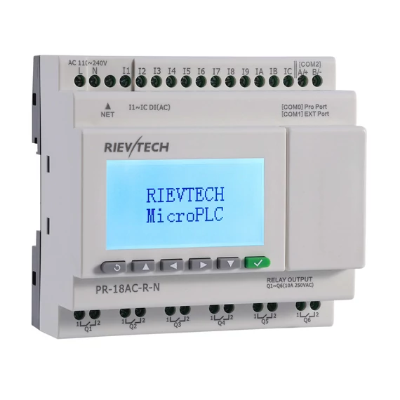 Rievtech PR-18AC-R-N Ethernet PLC webszerverrel és beépített MQTT-vel