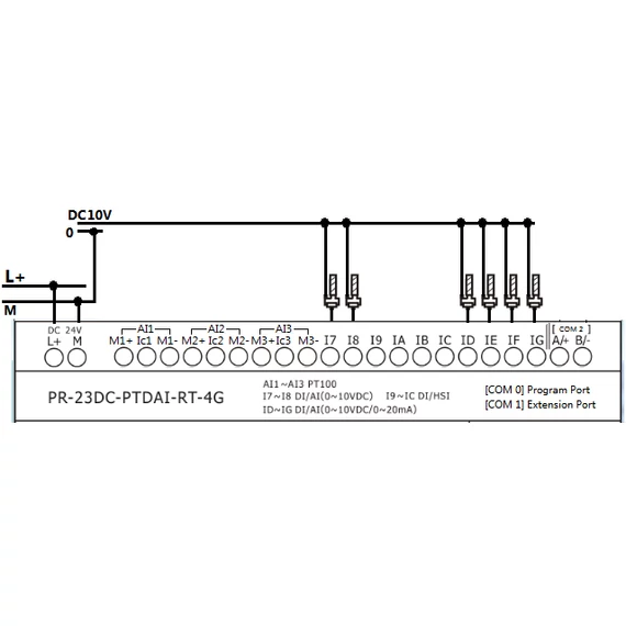 Rievtech PR-23DC-PTDAI-RT-4G 4G PLC PT100 bemenetekkel