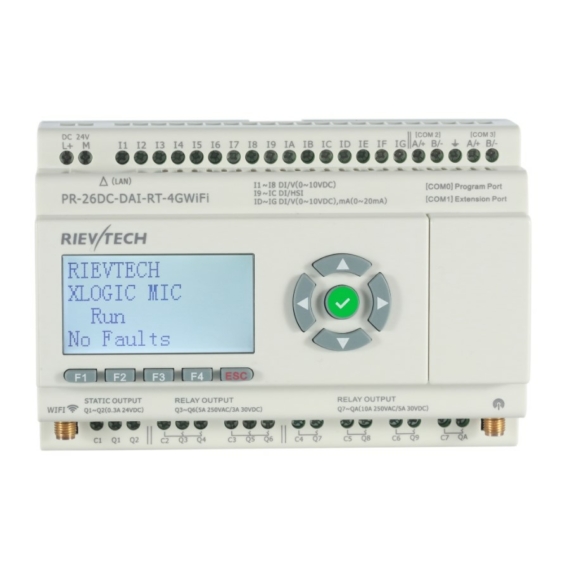 Rievtech PR-26DC-DAI-RT-4GWIFI 4G WIFI PLC webszerverrel és beépített MQTT-vel