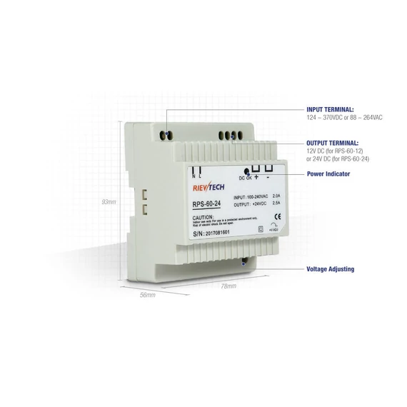 Rievtech RPS-60-24 Tápegység DC 24V 2