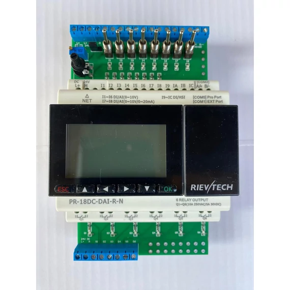 Rievtech I/O teszter sorkapocs kivezetéssel, ledekkel