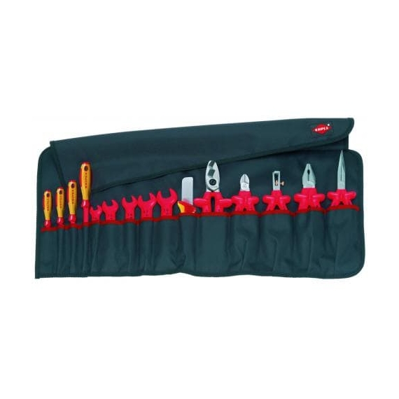 Knipex Szigetelt szerszámkészlet, rollnizható táskában 15 részes 1000V